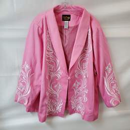 VTG Bob Mackie Wearable Art Pink Paisley Jacket Blazer Women's Size 3X