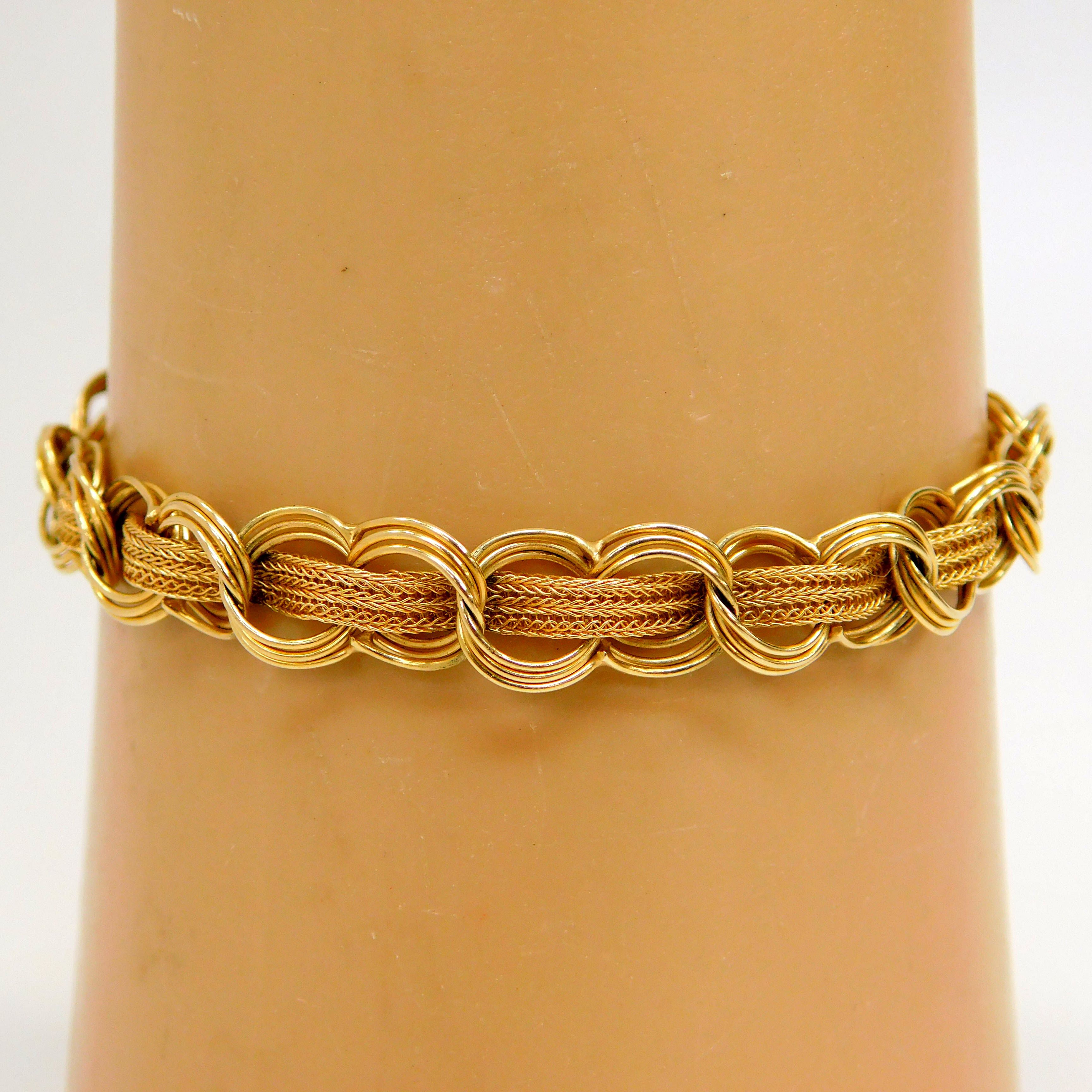 Gold Woven Bracelet 18k Gold Plated Mesh Bracelet Adjustable Gold Bracelet  Chunk Gold Bracelet Gift for Her Mother's Day Gift - Etsy
