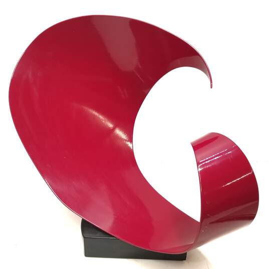 Metal Sculpture  Industrial Curved  Red Wave Art Sculpture image number 1
