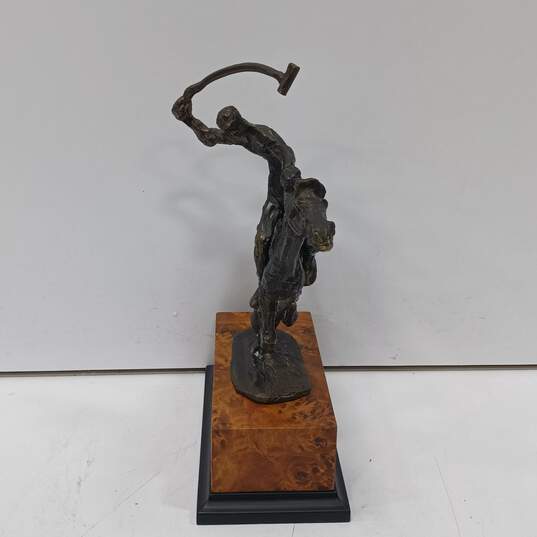 Polo Player Cast Brass Metal Sculpture image number 4