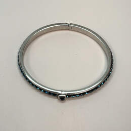 Designer Henri Bendel Silver-Tone Blue Rhinestone Hinged Bangle Bracelet alternative image