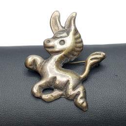 Sterling Silver Dimensional Donkey Brooch 14.1g alternative image