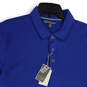 NWT Mens Blue Spread Collar Short Sleeve Polo Shirt Size Large image number 3