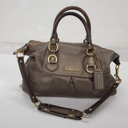 Coach Ashley Metallic Bronze Leather Shoulder Handbag F15445