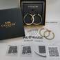 COACH Authentic Gold Tone Enamel 1.5in Hoop Earring Bundle 2pcs W/C.O.A & Box 18.7g image number 1