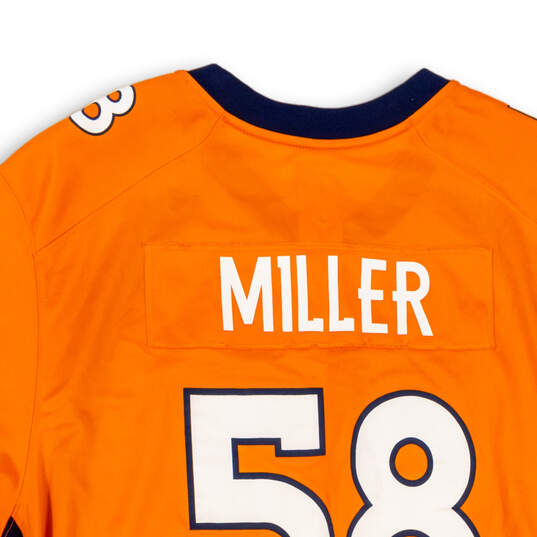 Mens Orange #58 Denver Broncos Von Miller Football NFL Jersey Size XXL image number 3