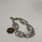 Designer Brighton Silver-Tone Rock And Scroll Engraved Link Chain Bracelet image number 3