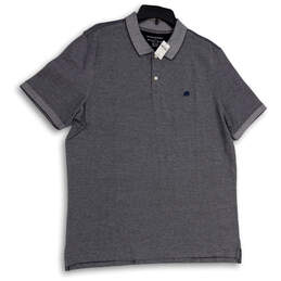 NWT Mens Gray Heather Spread Collar Short Sleeve Casual Polo Shirt Size XL