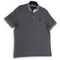 NWT Mens Gray Heather Spread Collar Short Sleeve Casual Polo Shirt Size XL image number 1