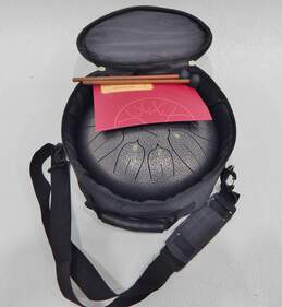 Unbranded 11-Note Black Metal Steel Tongue Drum w/ Case and Accessories