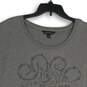 NWT Rock & Republic Womens Gray Embellished Cap Sleeve Pullover T-Shirt Size 1X image number 3