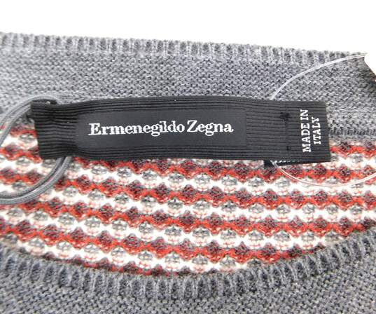 Ermenegildo Zegna V-Neck Red Multicolor Men's Sweater NWT Size 58 with COA image number 5