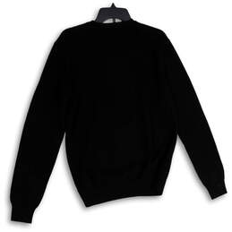 NWT Mens Black Crew Neck Long Sleeve Knitted Pullover Sweater Size Medium