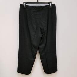Womens Black Pleated Front Straight Leg Casual Cropped Pants Size Small alternative image