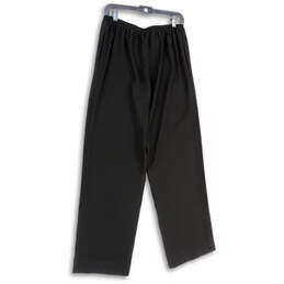 Womens Black Flat Front Elastic Waist Pockets Straight Leg Ankle Pants 10 alternative image