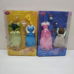 Lot of 2 Disney Princess Doll Accessories Sets - Beauty and the Best Cinderella NEW