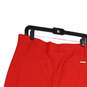 Womens Red Flat Front Pocket Stretch Pull-On Trouser Pants Size Large image number 4