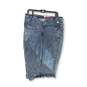 Womens Blue Medium Wash Pockets Distressed Denim Capri Jeans Size 14 image number 1