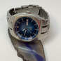 Designer Fossil Silver-Tone Blue Round Dial Chain Strap Analog Wristwatch image number 1