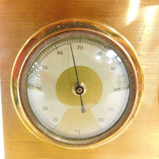 Vintage Made In Western Germany Barometer Hygrometer Temperature Solid Brass image number 3
