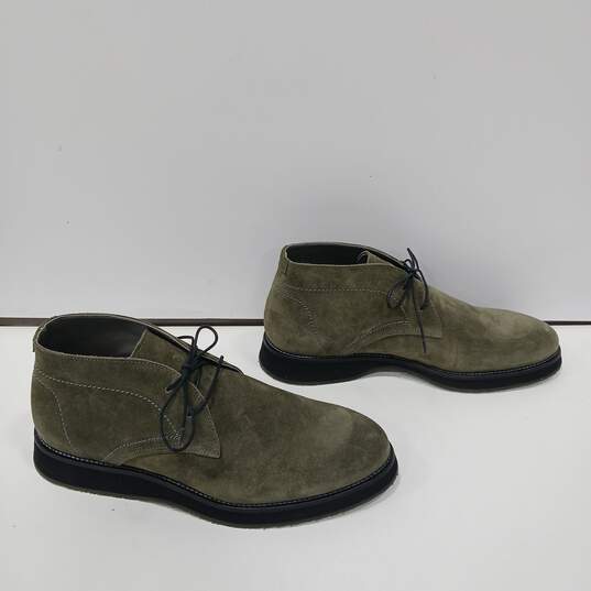 Donald Pliner Men's Olive Green Suede Dress Shoes Size 11 image number 2
