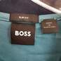 Hugo Boss men's green knit polo shirt slim fit large nwt image number 3