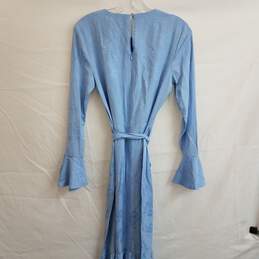 Light blue long fluted sleeve floral maxi dress 6 alternative image