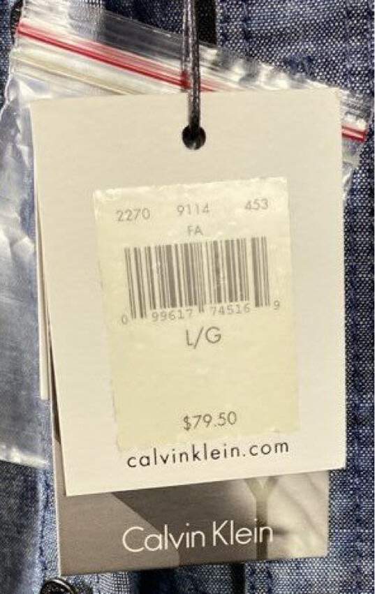 Calvin Klein Men Blue Denim Button Up Shirt L image number 4