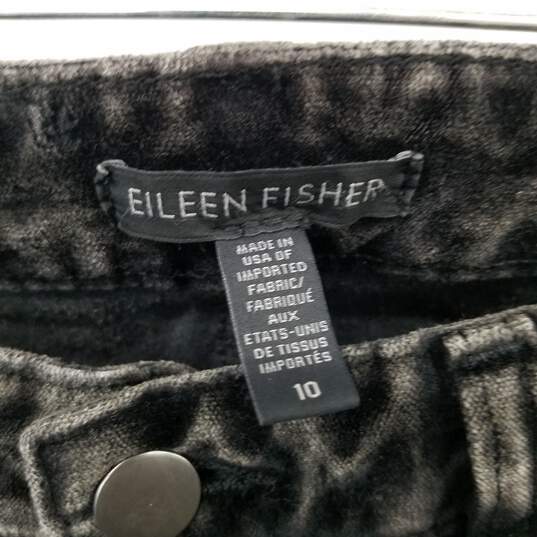 Eileen Fisher Wash Out Black Cotton Blend Slim Pant WM Size 10 image number 3