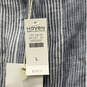 NWT Womens Blue White Striped Long Sleeve Crew Neck Shift Dress Size Large image number 4