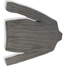 Mens Gray Long Sleeve Mock Neck Quarter Zip Knit Pullover Sweater Size L alternative image