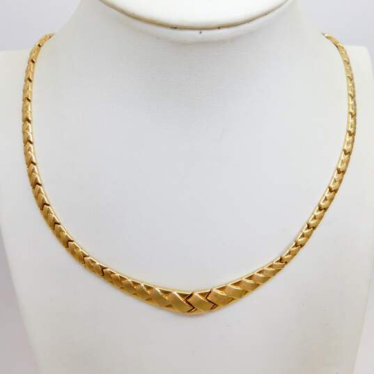 14K Yellow Gold Woven Textured Necklace 11.8g image number 1