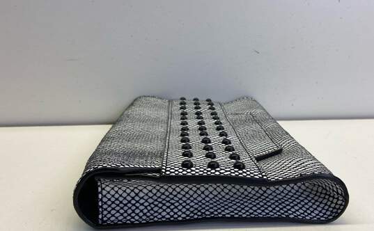 Milly Embossed Beaded Clutch Black White image number 5