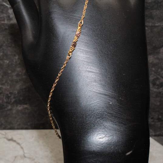 Mt. Rushmore Jewelry 10K Black Hills Gold W/ Gold Fill Chain Anklet - 1.19g image number 2