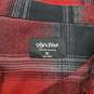 Shaka Wear Streetwear Essentials Red Plaid Button Up Shirt Size XL image number 3