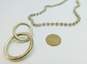 Artisan 925 Ball Bead Necklace & Interlocking Hoop Earrings 42.5g image number 4