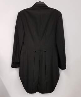 Mens Black Pockets Long Sleeve Double Breasted Collared Tailcoat Size 39L alternative image