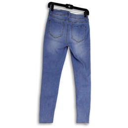 Womens Blue Denim Mid Wash Stretch Pockets Skinny Leg Jeans Size 2/25 alternative image