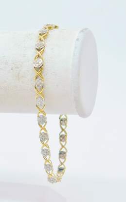10K Yellow Gold 1.32 CTTW Diamond Tennis Bracelet 4.4g