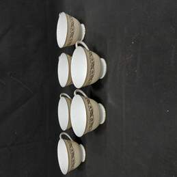Set of 6 Noritake Gold Leaf Trim Teacups