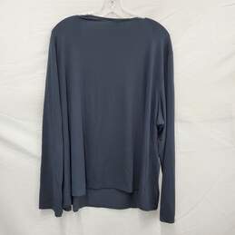 Eileen Fisher WM's Sunday Long Sleeve Tee Steely Blue Size 3X alternative image