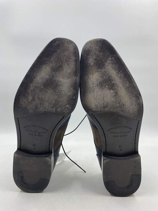 Authentic Salvatore Ferragamo Black Derby Dress Shoe Men 8.5 image number 8