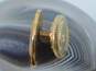 14K Yellow Gold Dupont Service Button Screw Back Pin 2.0g image number 3