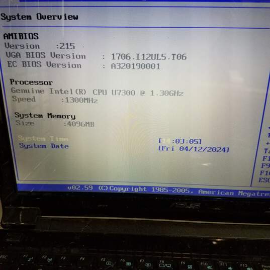 ASUS UL50V 15in Laptop Intel Dual Core U7300 CPU 4GB RAM NO HDD image number 8