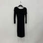 Womens Black Long Sleeve Stretch Back Zip Classic Bodycon Dress Size 0 image number 2