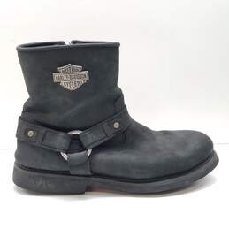 Harley Davidson Black Leather Harness Ankle Zip Boots Men's Size 11 M