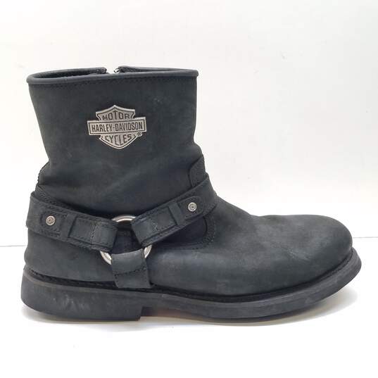 Harley Davidson Black Leather Harness Ankle Zip Boots Men's Size 11 M image number 1