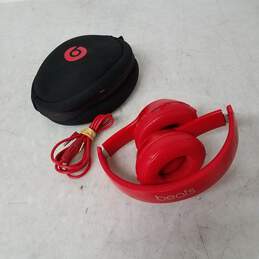 Beats By Dr Dre Solo Wired Headphones Red with Case and Cord - Untested