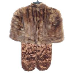 Unbranded Women Brown Faux Fur Wrap Shawl OS alternative image