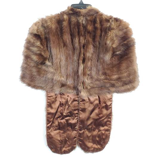 Unbranded Women Brown Faux Fur Wrap Shawl OS image number 2